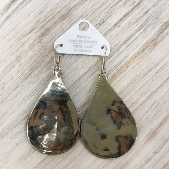 Hand Made Teal/Turquoise Tear Drop Earrings - Picture 4 of 5